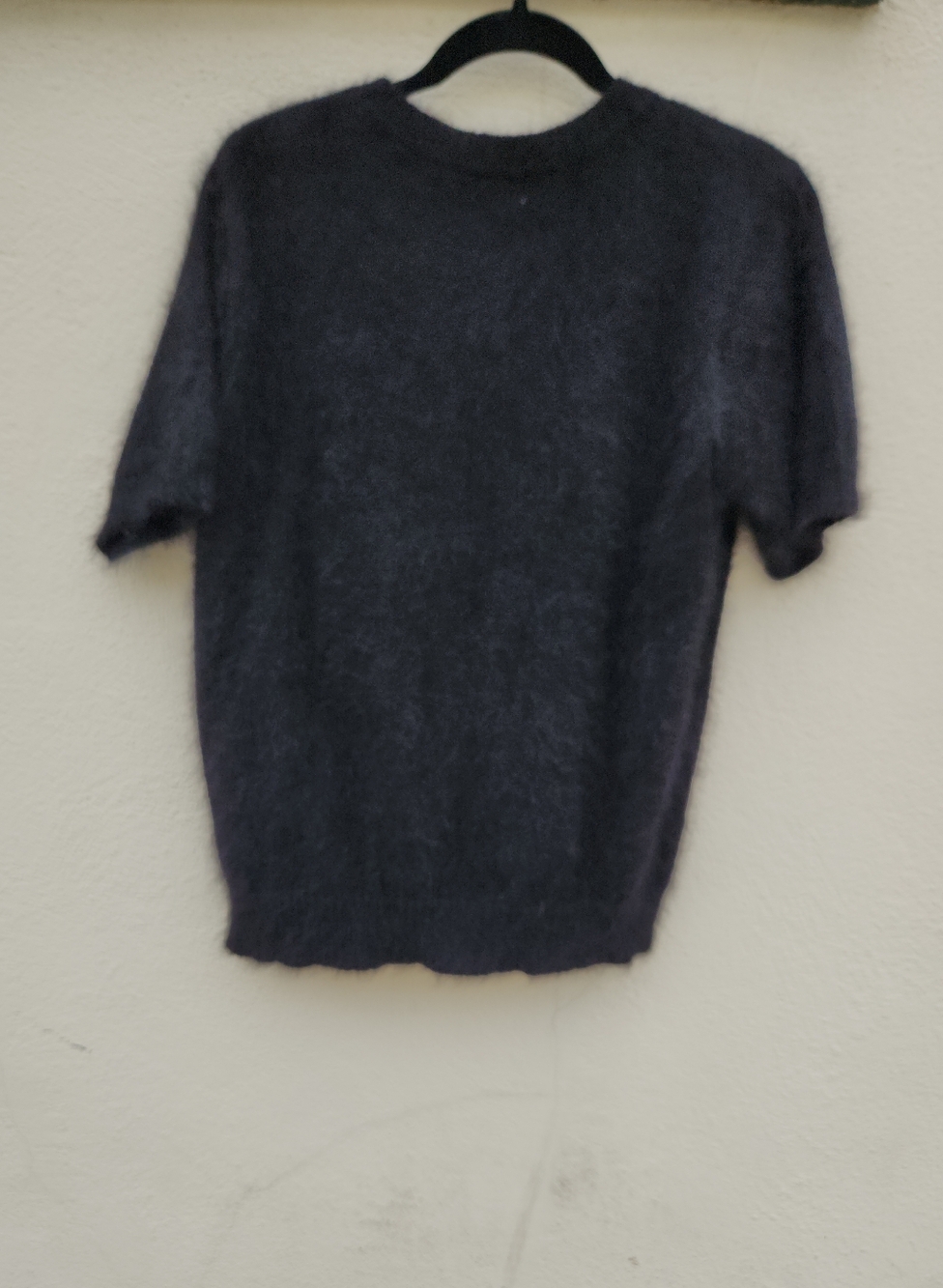 ANINE BING Black Angora Short Sleeve Sweater Medium - Picture 3 of 6